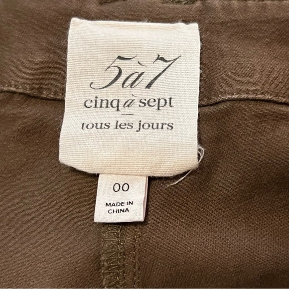 Cinq a Sept Kelly High Rise Cargo Pant Joggers 00 Brown cropped high waist - Picture 12 of 16